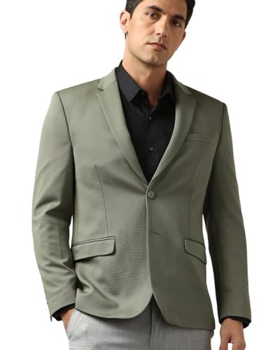 Peter England Men's Neo Slim Knit Textured Blazer