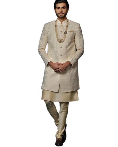 Men's Kurta Sherwani Churidar Set