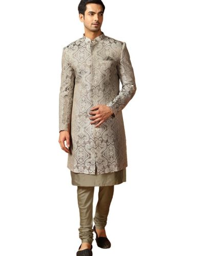 Mens Kurta Sherwani Churidar Set