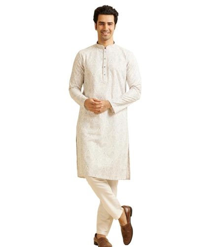 Men's Cotton Chikankari Kurta Set