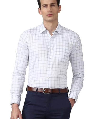 Slim Fit Checkered Solid Shirt