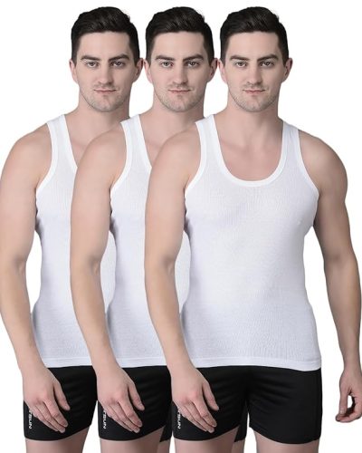 Men's White Pack of 3 Solid Cotton