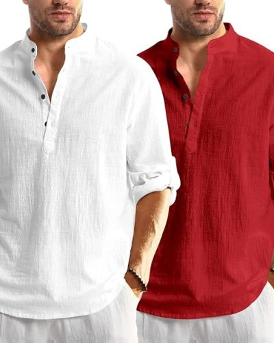 Combo of Men Solid Cotton Kurta Shirt